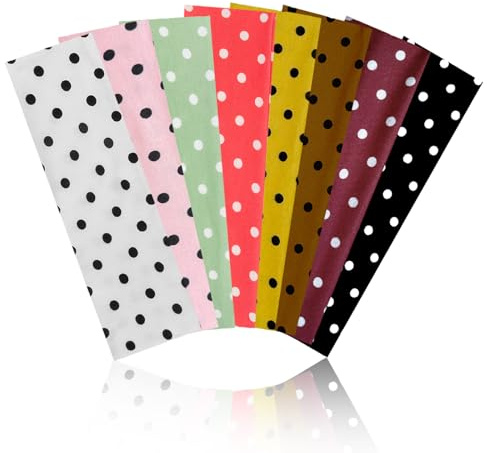 ASDIIT 8 pcs Fashion Polka Dot Headband for Women Non Slip, Cloth Headband for Yoga Running Sport, Elastic Hair Bands for Women's Hair