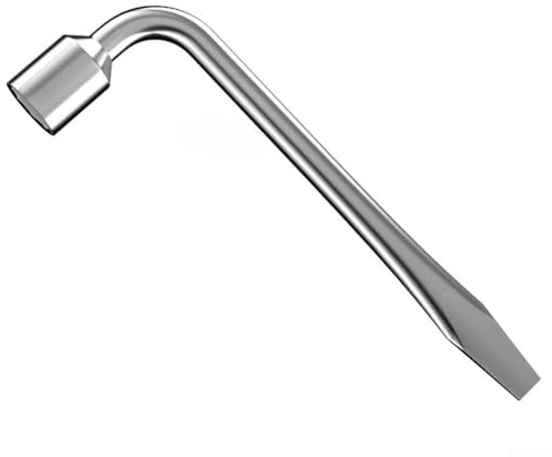 babominimer Jeu de clés réglables de 17, 19, 21, 22, 24 mm, clé à douille robuste pour extracteur d'écrous de roue, outil de fer de pneu de type L, pour alliage d'acier CR-V avec renforcé (17 mm)