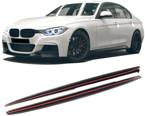 Side Skirts Compatible with 2012-2018 F30 3 Series, M-Tech Style Unpainted Black Exterior Side Bottom Line Extensions Splitter Lip by IKON MOTORSPORTS, 2013 2014 2015 2016 2017