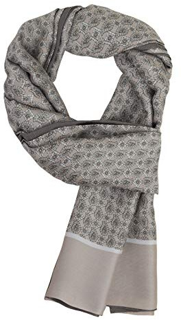 WANYING Hombre Bufanda de Seda Artificial Delgada Doble Capa Bufanda de Rayón Casual Negocios para Otoño Primavera - Paisley Gris claro