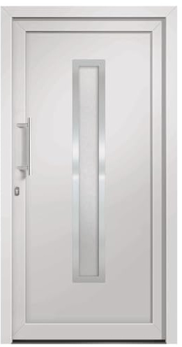 vidaXL Porta di Ingresso con Accessori Sicurezza Eleganza Entrata Casa Edifici Soglia Alluminio Rinforzi e Anima in Acciaio Bianca 88x200 cm