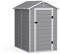 BillyOh Kingston Apex Plastic Garden Sheds with Lockable Door - 4x6 ft Outdoor Storage Shed for Tools & Bikes, Fade-Free Plastic Shed Storage with Built-in Window and Floor Base, Light Grey