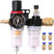Mengger Filtro Regulador Aire Presión Comprimido Compresor Separador Neumático Agua Lubricador Reductor Calibrador Manómetro Herramientas Procesador Con 4Pcs PC4 M5 adaptadores conexión neumática
