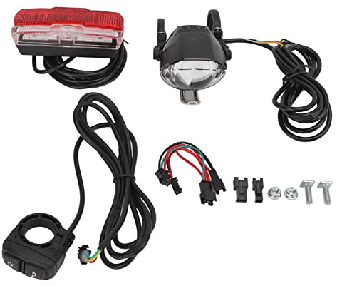 Superljust cykelljusset, 24 V 36 V 48 V LED-cykelljus, vattentät elektrisk cykelstrålkastare, baklyktor med aluminiumhöljesbrytare för väg mountainbike