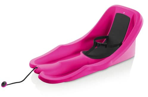 Gizmo Riders Baby Bob Schlitten für Kleinkinder von 6 Monaten bis 3 Jahre - Kinder Schlitten mit Sicherheitsgurt Rutscher - Schlitten Bob aus hochwertigem Kunststoff, Rosa