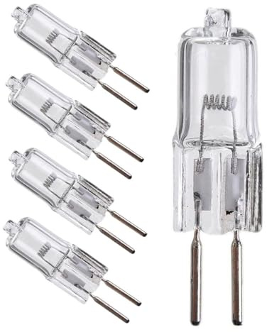 JZLBBC 5PCS Lampadina Alogena G6.35 100W 24V Lampada Alogena Perline Lente in Vetro Trasparente Capsula Lampade GY6.35 24V 50W 75W Lampadine Alogene 2 Pin Bianco Caldo 100W