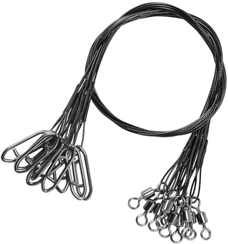 QISHUO High Strength Fishing Leaders Wire Rigs Freshwater Fishing Leader Stainless Heavy Steel Wire Leaders Saltwater Black Nickel, #2, 30lb, 7.8in, 40pcs