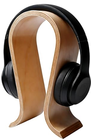 BORDEAG Supporto per cuffie in legno, 25 cm, in legno, per cuffie, in legno di quercia, universale, in legno, per ufficio, soggiorno e regalo