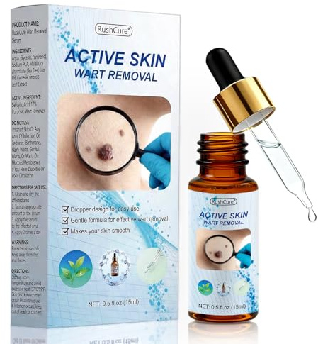 Acción para eliminar acrocordones – Pipeta de precisión para rostro y cuerpo | Eliminación específica de verrugas plantares, vulgares y planas | Fórmula suave con, Sin Dolor | Formato de viaje (15 ml)