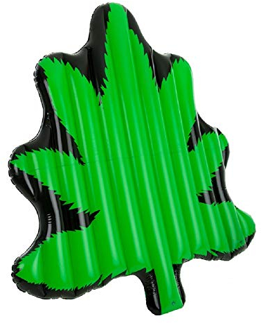 Hanf Blatt Leaf Float XL Luftmatratze 175 x 170 cm - Spaßige Schwimmliege für Pool Urlaub Strand Meer