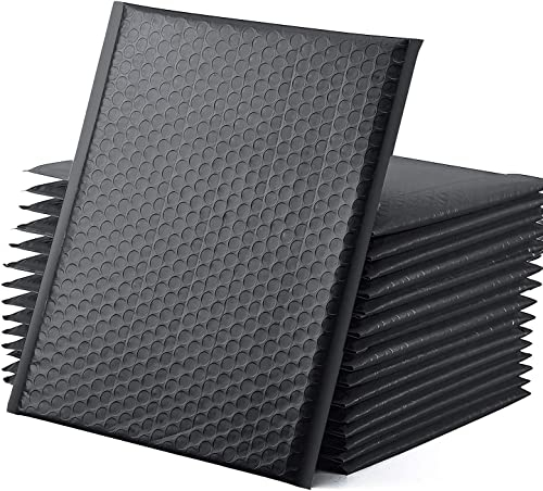 SHANQIAN 30 Stück Luftpolsterumschläge A4, 335 x 270 mm, Luftpolsterumschläge, großes Format, gesteppt, Briefumschläge, Versandtaschen, Luftpolstertaschen, selbstdichtend, schwarzer Umschlag