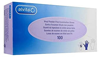 Alvita Guanti In Vinile Senza Polvere Taglia S, 100 Guanti