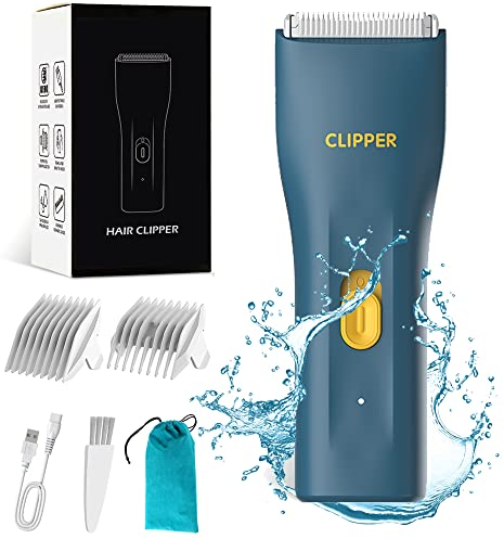 Favrison Body Hair Trimmer for Men & Women, Ball Trimmer, Mini Electric Body Groomer for Underarm, Chest, Groin, Balls, with Safety Blade, Waterproof Wet Dry Use, Low Noise (Dark Green)