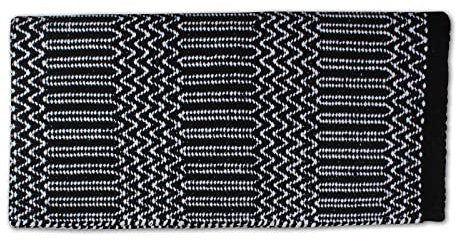 Couverture de selle Navajo à double tissage (noir/blanc)