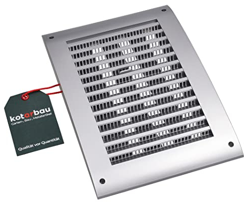 KOTARBAU® Lüftungsgitter 170 x 250 mm Verschließbar Abluftgitter Kunststoff mit Insektenschutz Abschlussgitter Rechteckig Satin Lamellengitter Abluft Zuluft Gitter Ventilator