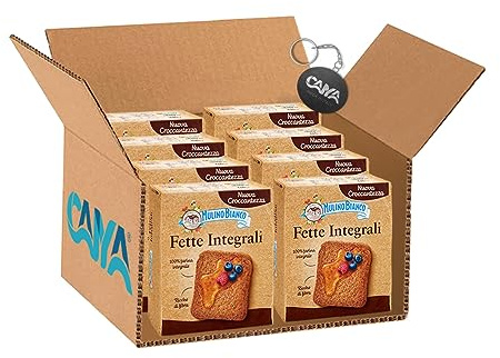 8X Mulino Bianco Fette Biscottate Integrali Spesse, Croccanti e Friabili 315g [CAIYA® BOX da 8 Confezioni]