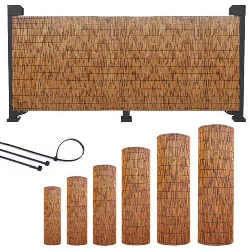 Bambuskärm Vassrullar 60 70 80 90 100 110 120 130 140cm Hög Patio Privacy Wall Reedhead Privacy Screen För Bakgård Trädgård Stängsel Avdelare (Size : 140x700cm)