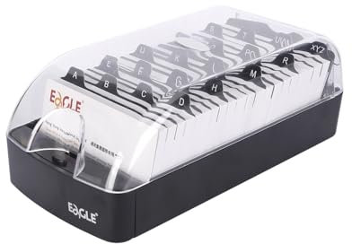 Eagle Business Card Box, Push-Button,Storage up to 550 Cards (Medium)