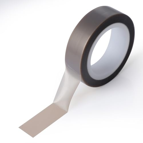 SENCOL PTFE Teflon film puro nastro a basso attrito resistente ad alta temperatura resistente chimico isolante(Marrone chiaro, 13mm x 10m x0.08mm)