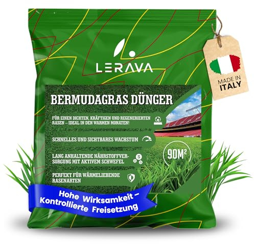 LERAVA® Concime per gramigna (2,7 kg) - fertilizzante per prato antistress e rigenerante - concime prato autunno ed estate con potassio e azoto - fertilizzante granulare per prato fitto e resistente