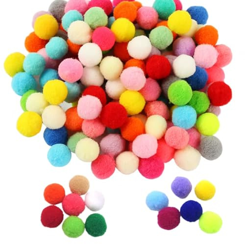 200pcs Assorted Mini Pom Poms, Soft Cotton Craft Balls for DIY Projects, Creative Decorations, and Kids Crafts