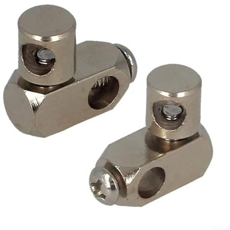 2 Piece Double Joint Connector for Eccentric Drain Fitting, Adjustable Metal Pull Rod Connector with 5.2mm Hole, 360 Degree Rotation, Silver Washbasin Drain Parts for Bathroom Sink