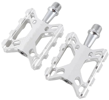 Cocoarm Pedales de Bicicleta Plegables, Aleación de Aluminio, Ligeros, Pedales de Bicicleta de Montaña, Diseño de Plataforma Ancha de 0,5 Libras para la Mayoría de Las (Silver)