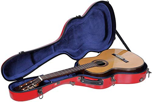 Crossrock CRF2021CRD Deluxe Gitarrenkoffer - Rot - Fiberglas - Passt für Klassische Gitarren 4/4 volle Größe