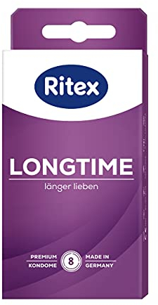 Ritex Longtime Kondome - länger Lieben - mit Doppel-Ring für besonders langes Liebesspiel, 8 Stück, Made in Germany