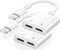 [Certifié Apple MFi] Lot de 2 Adaptateurs iPhone Lightning - Double Adaptateur Casque AUX + Chargeur Répartiteur de Câble Compatible avec iPhone 13/12/11/SE/X/XR/XS/8/7