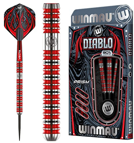 WINMAU Diablo 23 Gram Professionell Stålspets Volfram Dart Set med dartflygs och stjälkar