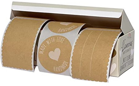 Loveria Sticker Set Mit Liebe Gemacht | 150 Sticker zum Selbst Gestalten, 50 Stück pro Design | ideal als persönliches Geschenk oder Deko