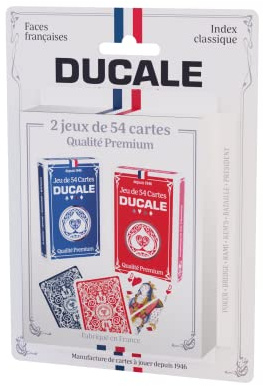 Ducale Origine - 2 Jeux de 54 Cartes - Jeu de Rami - Qualité Premium