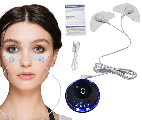 Massaggiatore facciale rassodante, Con Patch Pads Ems Face Massaggio 8 Modalità, Strumento di sollevamento viso massaggiatore viso microcorrente, 19 livelli di intensità per il dimagrimento del