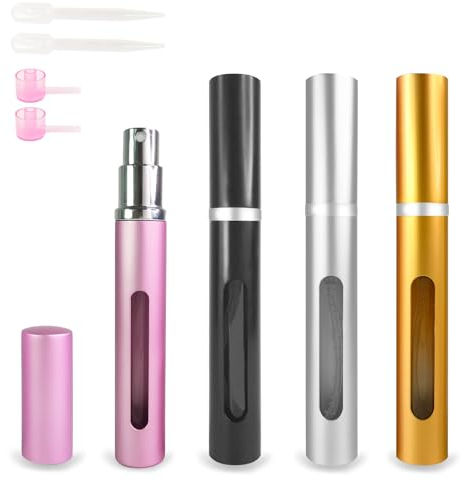 OBSGUMU 4pcs Mini Perfume Travel Bottle, Perfume Atomiser Refillable, 5ML Spray Bottles, Portable for Travel Holiday, Outdoor Activities and Business