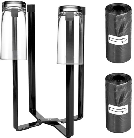 XCRPRT Support de cuisine en métal - Multifonctionnel - Plan de travail - Tasses - Bouteilles - Pliable - Pour sacs en plastique, bouteilles, tasses, étagères, sacs poubelle