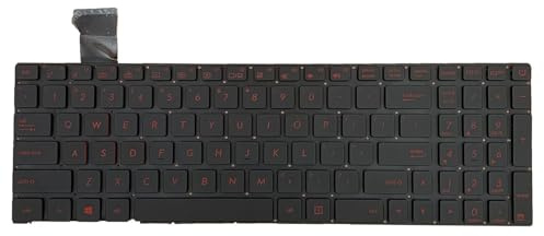 Table-King Ersatz-Tastatur mit Hintergrundbeleuchtung für ASUS GL552 GL552J GL552V GL552VL GL552VL GL552VL GL552VW GL552VX GL552JX ROG GL752 GL752V G771 ZX50 Red Letter