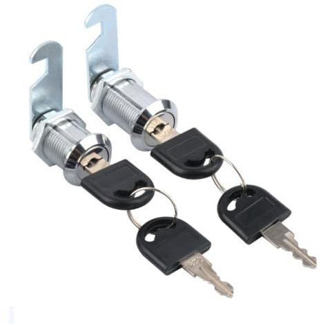 Heuskay 4 cerraduras de leva para gabinete, cerradura de cilindro de metal, llave igual, cerradura de cajón con 2 placas de bloqueo diferentes (40 mm)