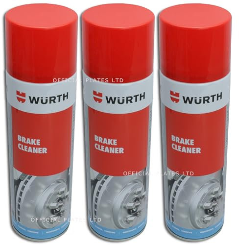 3x Brake Cleaner 500 mL Spray Aerosol Can. Compatible with Wurth 08901087 for Cleaning and Degreasing during Maintenance and Repair Work.
