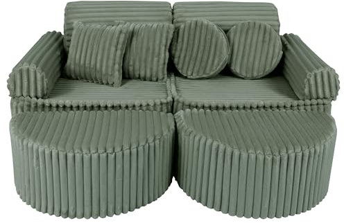 MEOWBABY Kindersofa – Spielsofa für Kinder – Weiche Klappsofa mit Schlaffunktion – Kuschelecke für Kinderzimmer, Churros, Salboliv