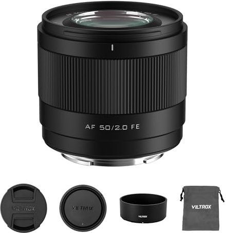 VILTROX AF 50mm F2.0 Air E Obiettivo per Sony E-Mount, obiettivo grandangolare autofocus F/2.0 a focale fissa standard full frame per Sony E-Mount a7II a9 a1 FX3 ZVE1 a6000 a6400 ZV-E10 a7R a7S a7C