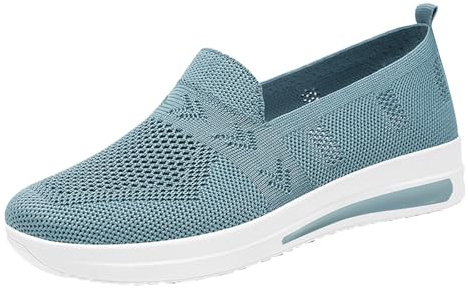 Ballerine Femme Confortable Chaussures Orthopédiques pour Femme sans Lacets Orthopédique Baskets Respirant Maille Marche Sneakers Légères Antidérapantes Tennis Basquettes Navy 39