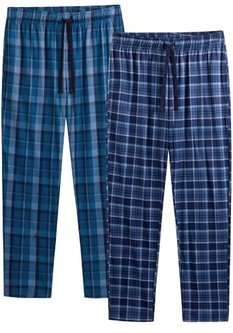 The Essentials Wardrobe Mens Pyjama Bottoms - Lounge Pants & Trousers for Men 2 Pack Nightwear & Loungewear Pajama with Pockets & Elastic Waistband - Pj Pants - Relax
