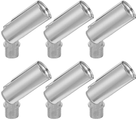 HOMSFOU Adattatore per Soffitto Inclinato 180° in Metallo M10 Set 6 Pezzi per Lampada a Sospensione Rosone Curvo per Lampadario Supporto Sicuro per Plafoniere su Soffitti Inclinati