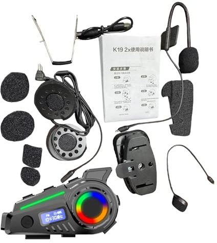 Yanmis Motorcykelhjälm Bluetooth Headset-högtalare med HiFi-ljud, AI Voice Assistant, FM-radio, 1080P-kamera, Realtidsnavigering, IP65 Regntät