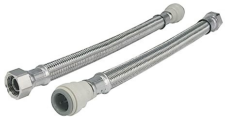 JG Speedfit FLX22P Union Nut Flexible Hose, Silver, 22 x 3/4-Inch 300 mm, Set of 2 Pieces