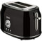 Bourgini Retro Toaster, Schwarz, Edelstahl, 850W, Einstellbare Bräunungsstufen + Auftau-& Aufwärmfunktion