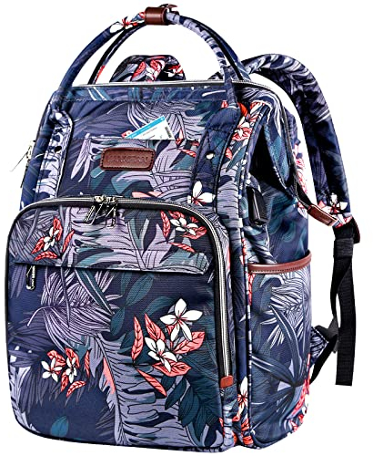 VANKEAN Sac à Dos pour Ordinateur Portable Femme 15,6 Pouces Élégant Ordinateur Travail Sac à Dos Hydrofuge Casual Daypack avec Port USB et Blocage RFID, School Business Travel, Floral