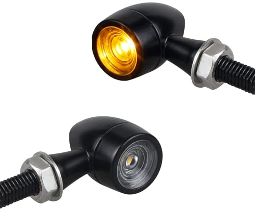 QUASCO Led Motorcycle Turn Signal Lights Universal Mini Front Blinkers Compatible with Harley Honda Suzuki Triumph Yamaha