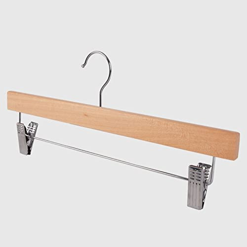 La Briantina Percha Armario para Faldas y Pantalones, de Madera con Pinzas de Acero, Ancho 35 cm